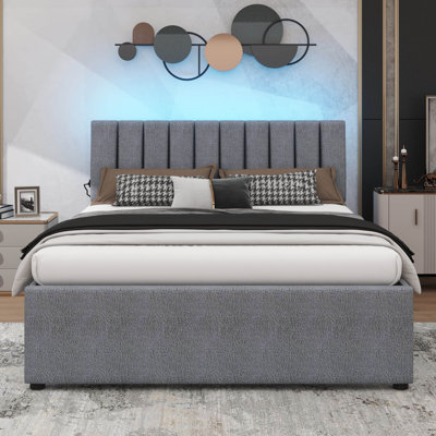 Lit plateforme tapissier Teddy