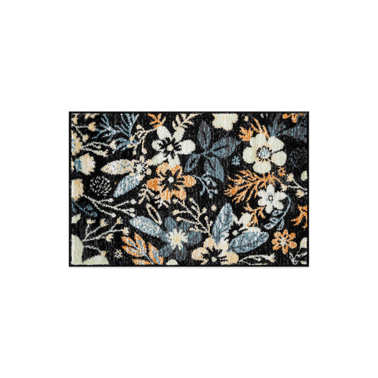 Black Multi Garden Floral Area Rug