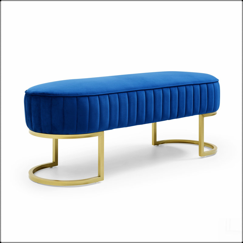 Banc Banc de chambre en velours, Bleu