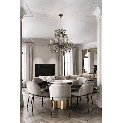 Lustre en cristal fumé 8 lumières Transitional
