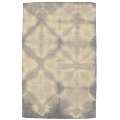 Rectangle Shannyn Gray Cream Tie-Dye 5 x 8 Hand-Tufted Modern Rug