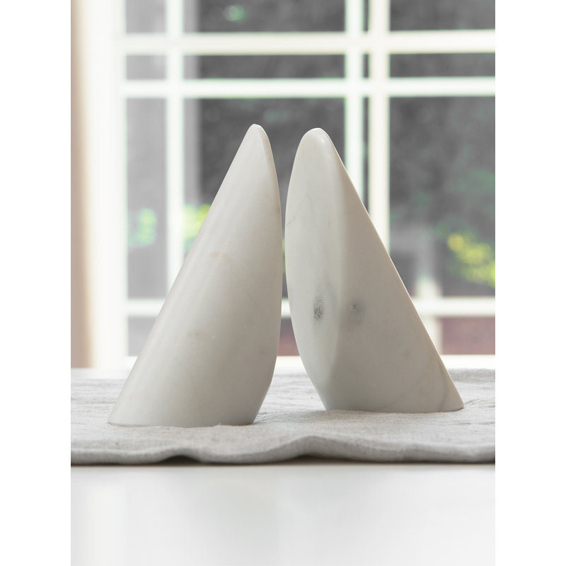 Marble Bookends, White