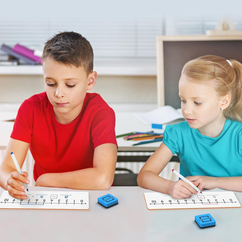 2 Pack Dry Erase Number Line Board 4”x12” Inch Lapboard Double Sided White Board Featuring 0-10 Number Line On One Side 0-20 On The Other For Students Desk
