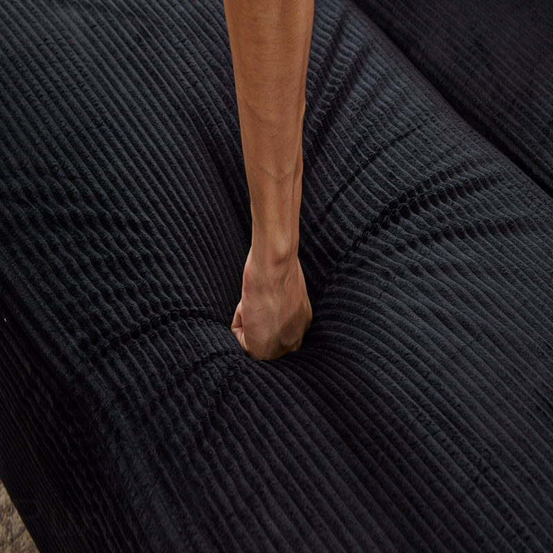 Chaise longue avec repose-pieds amovible et canapé-lit d'appoint rembourré avec coussins, fauteuil rembourré à assise profonde moderne