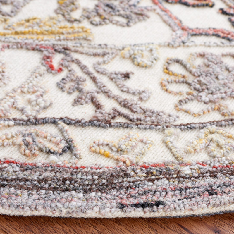 Elisei Trace Hand Tufted Performance Oriental Rug, Round 6'