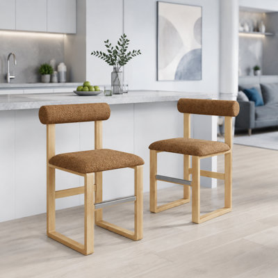 Brayden Upholstered Bar & Counter Stool with Wooden Sled Base