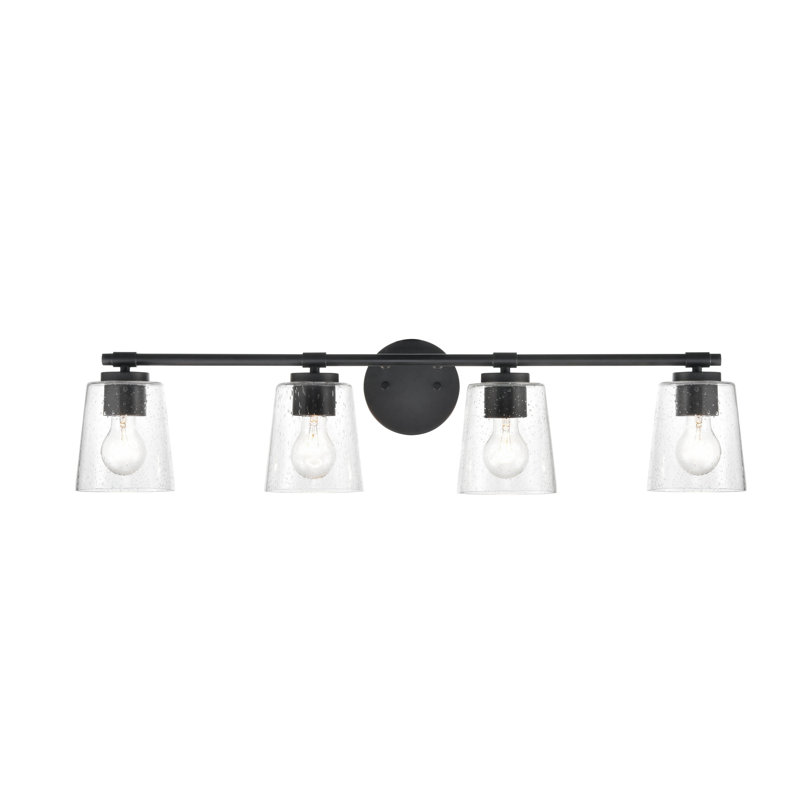 Éclairage de salle de bain à intensité variable 4 lumières Parada, Noir mat