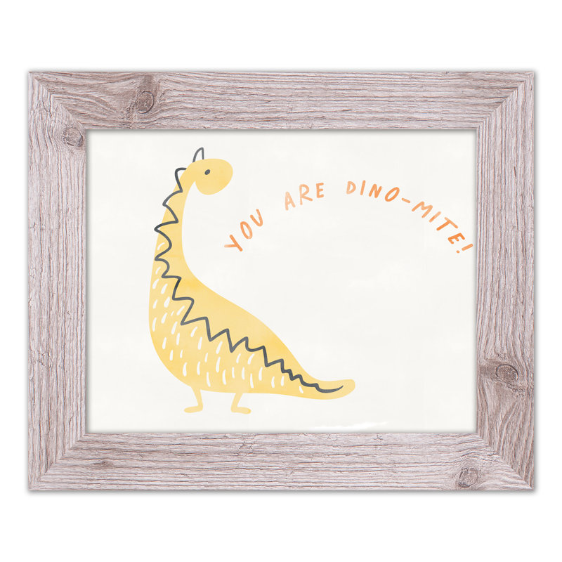 "It's Dino Mite", art encadré, H 14 po x l 11 po x P 0,75 po, Cadre blanc