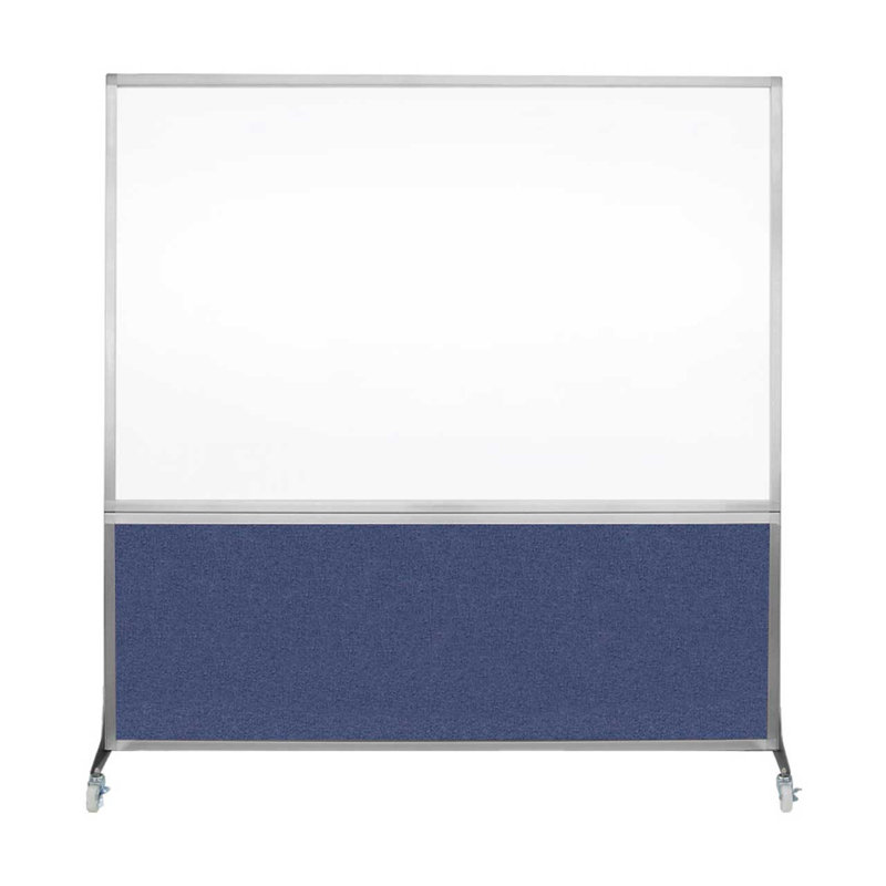 Tableau blanc mobile 6 'de haut DivideWrite, Noir, H 72 po x l 72 po, Argent