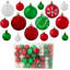 100 boules de Noël incassables - rouge / vert / blanc-1857394975