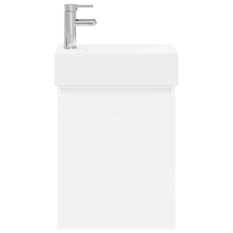 Single Bathroom Vanity with Ceramic Basin, White