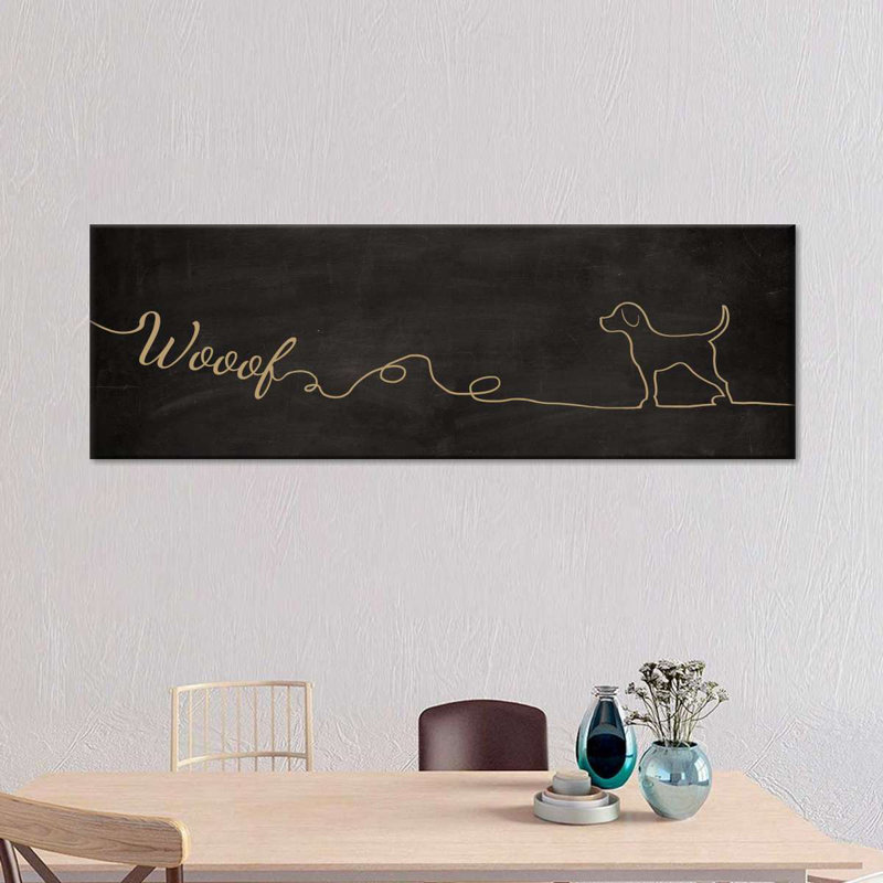 Dog Wouf, typographie sur toile, H 10 po x l 30 po x P 1,25 po