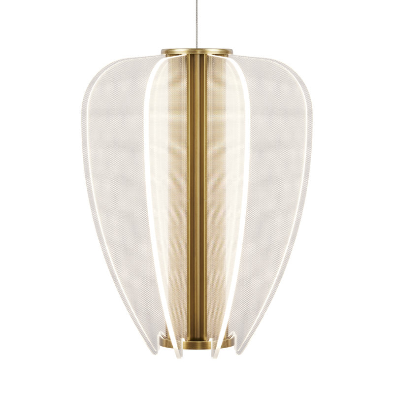 Nyra 1 - Light LED Pendant, Plated Brass