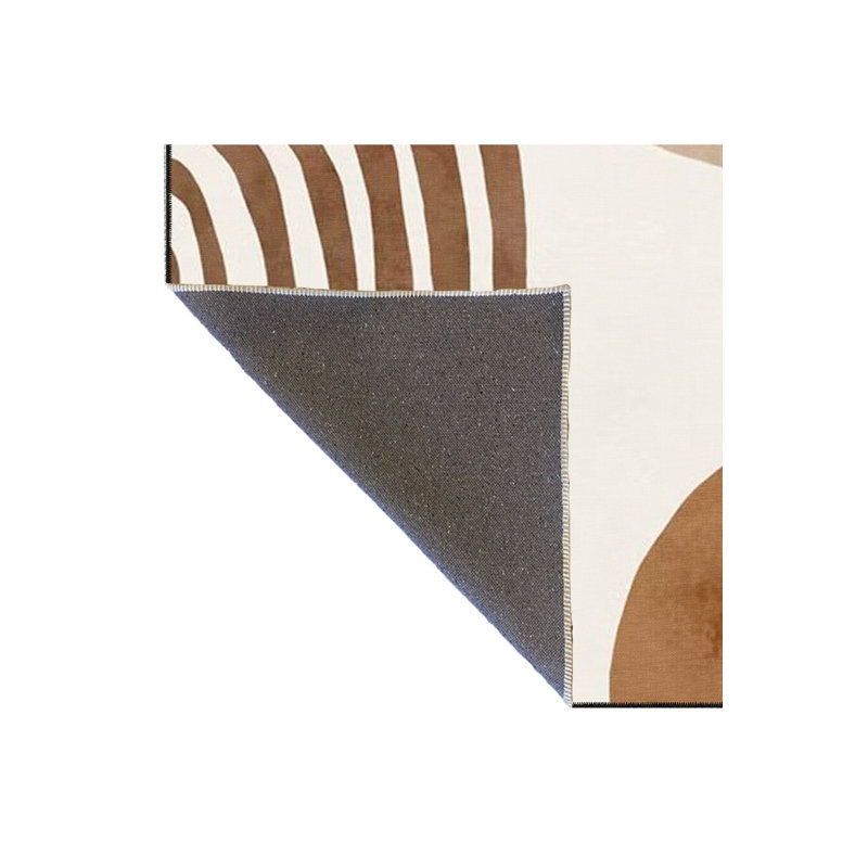 Tapis d'angle décoratif à motif rayé lavable à la machine, Couvre-matelas rectangulaire de 3 pi 11 po x 5 pi