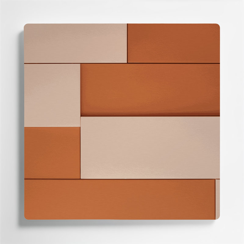 Minimalisme 32, art mural en métal beige, H 8 po x l 8 po
