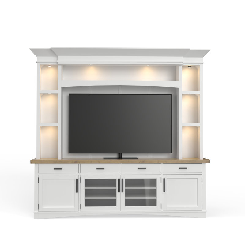 Solid Wood Entertainment Center for TVs up to 70", White