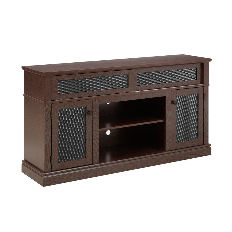 Embossed Pattern TV Stand, TV and Media Console with Open and Closed Storage Space,Entertainment Center