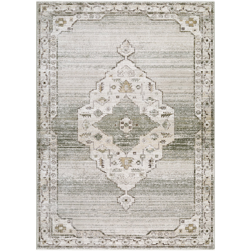 Moroccan Area Rug, Light Grey/Off-White/Olive/Tan/Taupe, Rectangle 200 x 275 cm