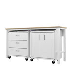 Fortress 72.4" W x 20.5 "D Workbench with Two Mobile Storage Cabinets