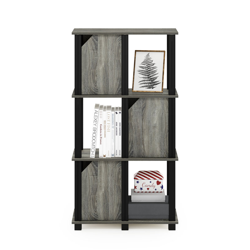 Brandonlee Etagere Storage Bookcase, Gray, (4 Shelves) 43.78” H x 23.5” W x 11.61” D