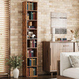 Narrow Design Storage,8-layer Thin High Bookcase With Open Adjustable Shelves,cube Display Rack