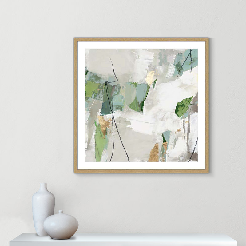 «Enchanted Emerald I» par Tom Reeves, H 32 po x l 32 po x P 1,25 po, Boîte naturelle encadrée