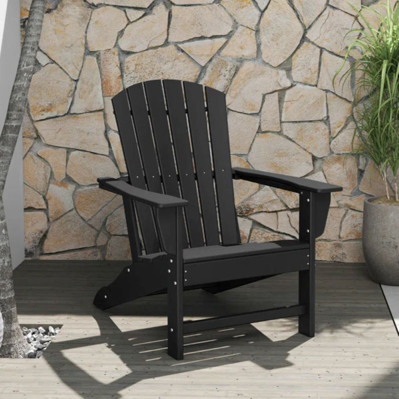 Chaise Adirondack en plastique Alvertia, Turquoise
