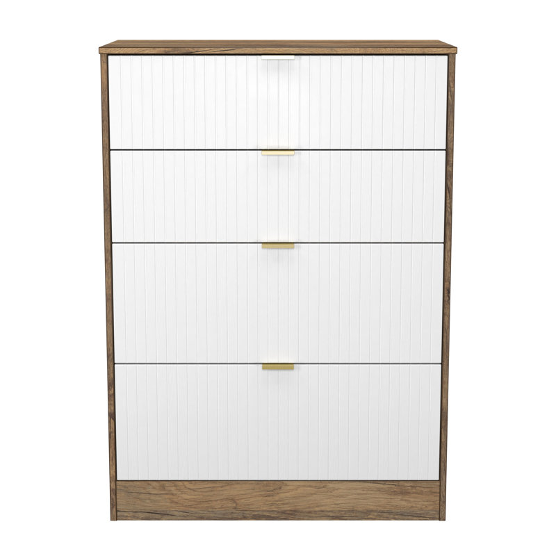 77cm W 4 - Drawer Chest of Drawers, White/Oak