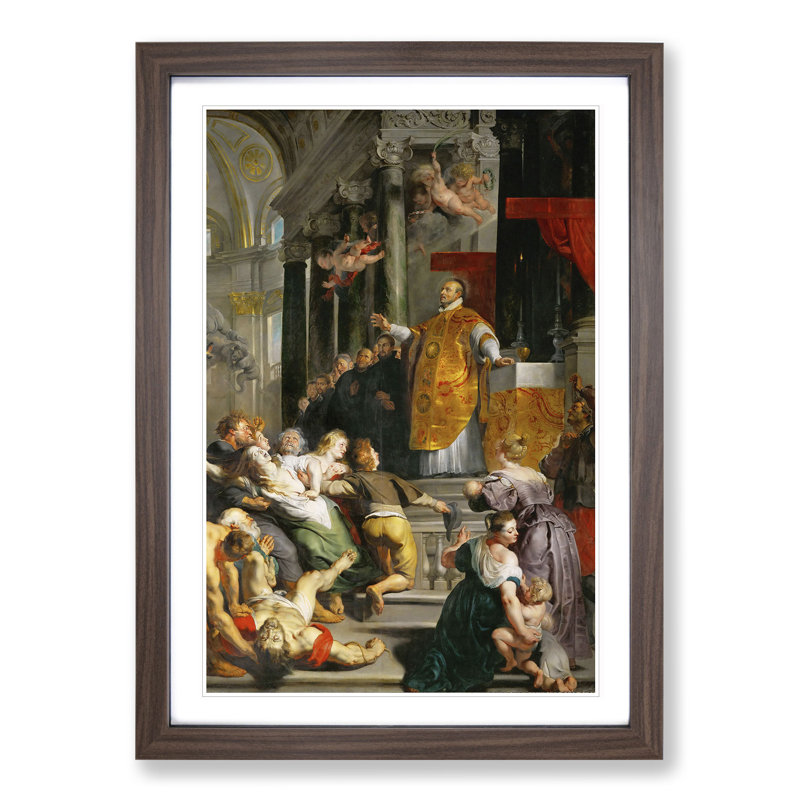 Miracles by Peter Paul Rubens - Picture Frame Painting, 36cm H x 27cm W x 2cm D, Walnut Framed