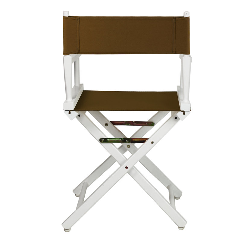 Chaise de réalisateur pliante 18 po, Blanc, Brun