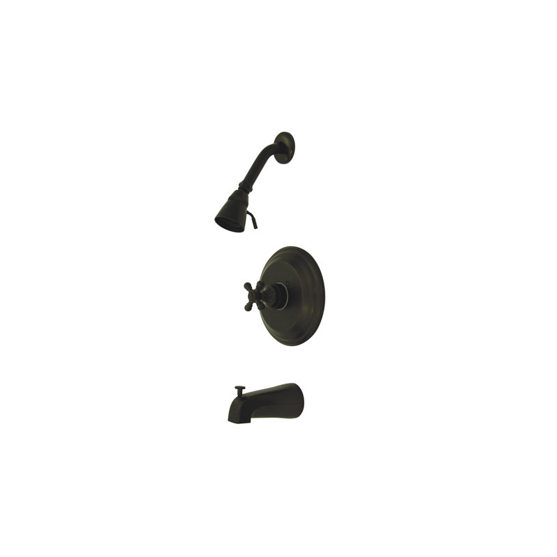 Metropolitan Diverter Tub and Shower Faucet Trim  with Buckingham Cross Handles, Oil Rubbed Bronze