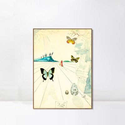"Papillons", 1950, par Salvador Dali, art mural encadré sur toile pour décor de bureau à domicile