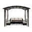 Pergola arquée 11 pi avec ensemble de conversation 4 pièces pour l'extérieur, canapé, chaises, table basse et coussin beige-1345311932-1345311934