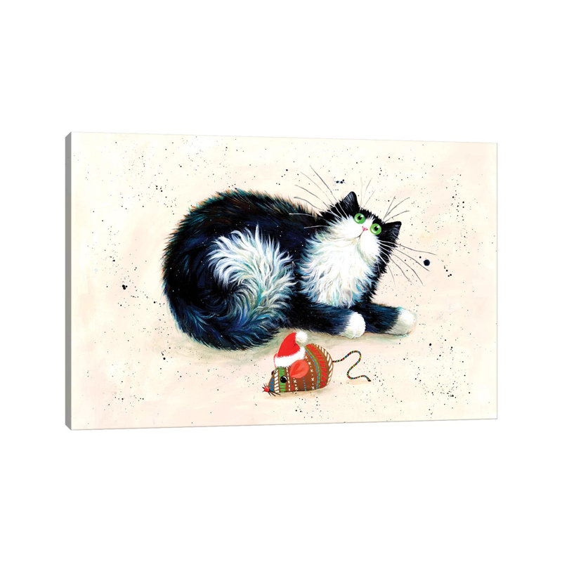 Reproduction d’art, "Merry Christmouse" par Kim Haskins, Toile tendue, Pas de tapis, H 12 po x l 18 po x 1,5 po
