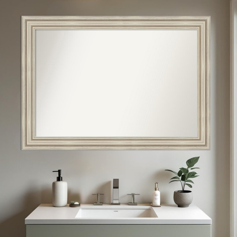 Miroir de salle de bain mural Sierra, 29,5 po x 41,5 po, Argent argent