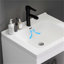 Meuble-lavabo pour salle de bain avec lavabo en céramique, porte d'armoire à fermeture en douceur, fixation murale flottante, drain escamotable, siphon inclus, idéal pour les salles de bain modernes-1085679625