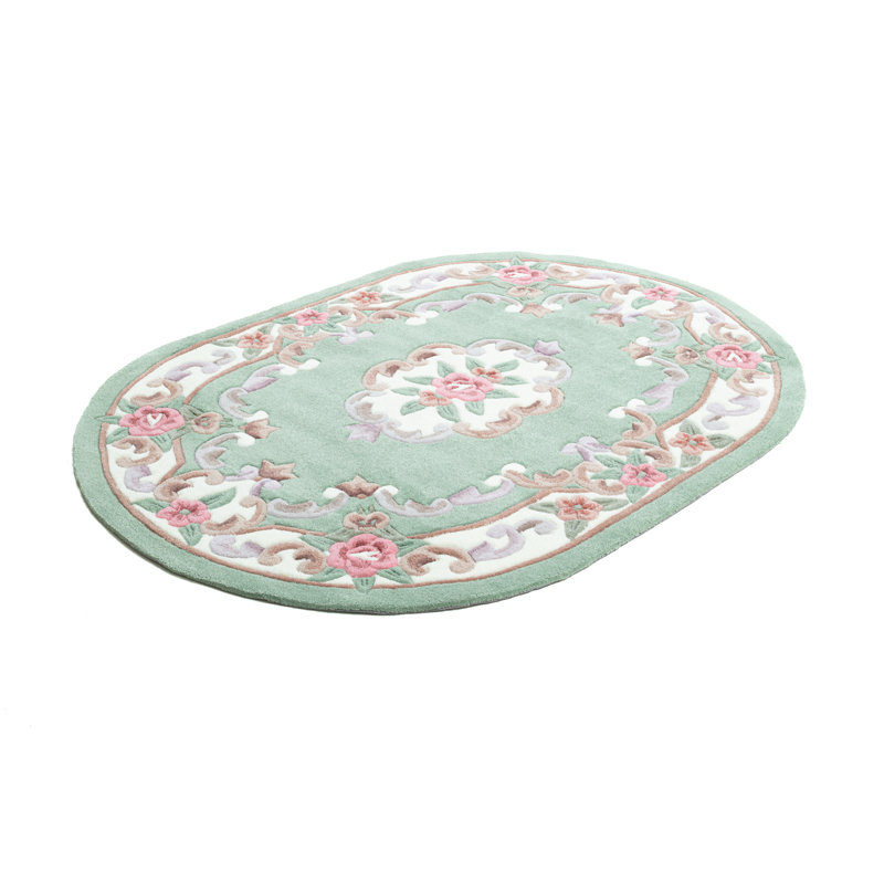 Ming Hand Tufted Grey Rug, Oval 120 x 170cm