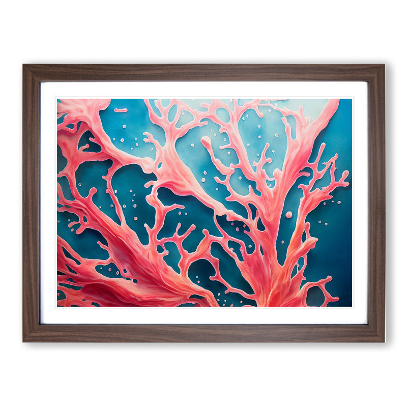 Coral Reef Vol.2 - Framed Print, 34cm H x 46cm W x 2cm D, Walnut