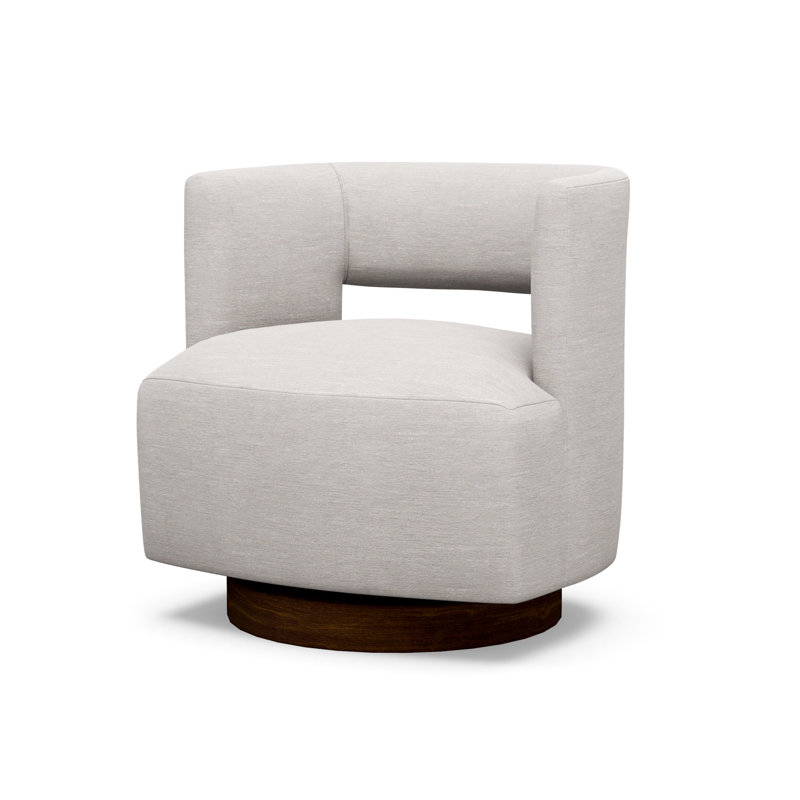 Crystle Swivel Barrel Chair, 9637-82, Walnut