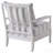 White And Navy Upholstered Stripe Accent Chair