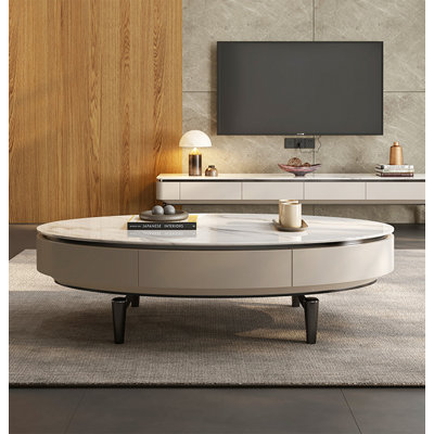 Table basse moderne minimaliste ovale en ardoise