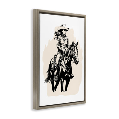 Toile flottante encadrée «Saddle Sœurs Cowgirl» par Andrea Haase