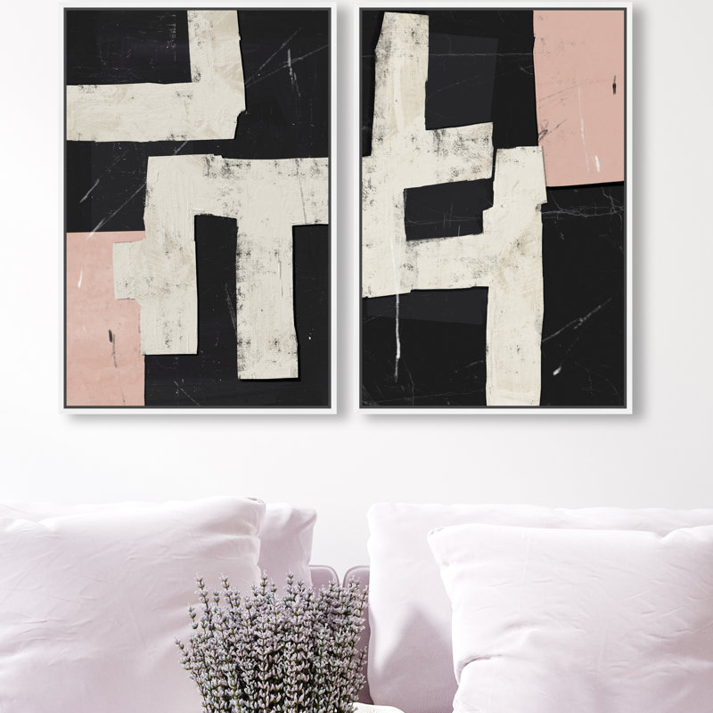 Placed Together Set Set by Oliver Gal, 17"H x 25"W, White Floater Frame