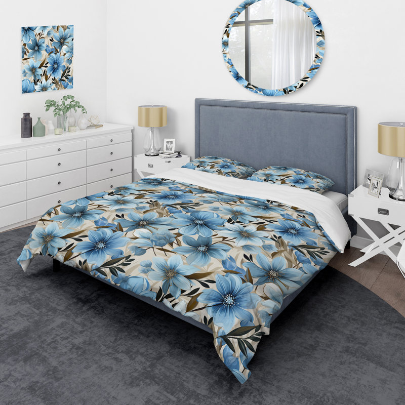 Ensemble de housse de couette Blue Coastal Harmony, Housse de couette pour très grand lit et 2 très