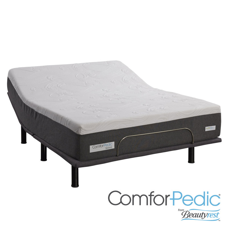 ComforPedic from Beautyrest Medium Gel Memory Foam Mattress with Adjustable Base, Queen, 14"