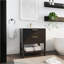 Meuble-lavabo de 30 po avec lavabo et 2 tiroirs à fermeture en douceur, poignée dorée-LPB01030BCTG-BL9075