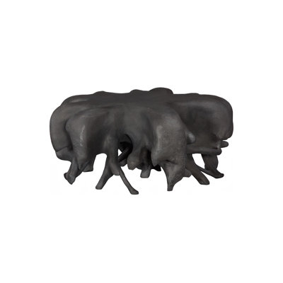 Table basse Cast, ronde, gris anthracite