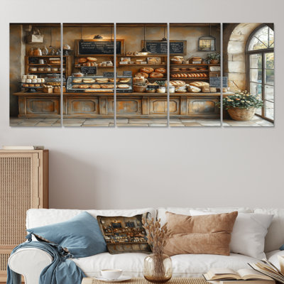 French Cafe Baguette Paris Shop I - French Cafe Canvas Wall Art Set