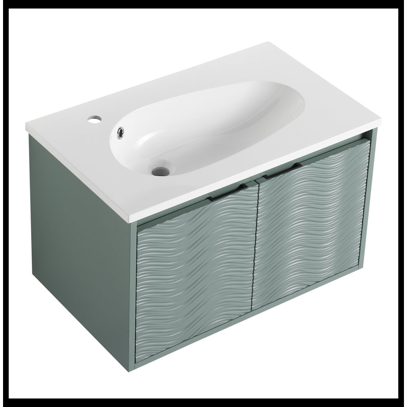 Meuble-lavabo simple 29,90 po avec plateau en résine Aalok