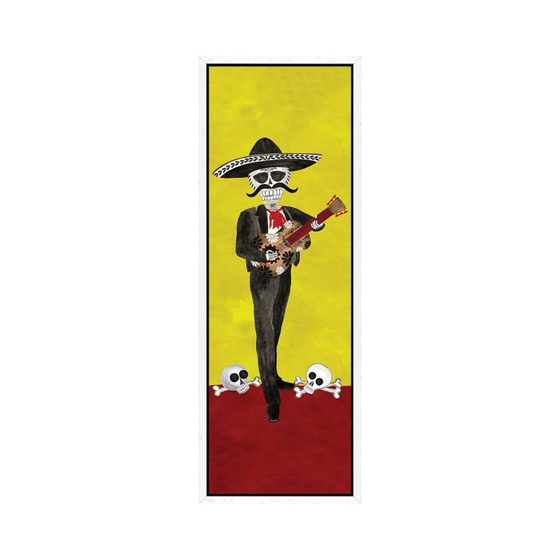 Day Of The Dead Vertical II by Tara Reed - Panoramic Painting on Canvas, 121.92 cm H x 40.64 cm W, White Framed